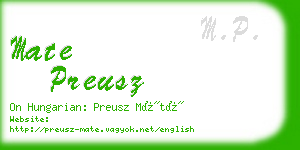 mate preusz business card